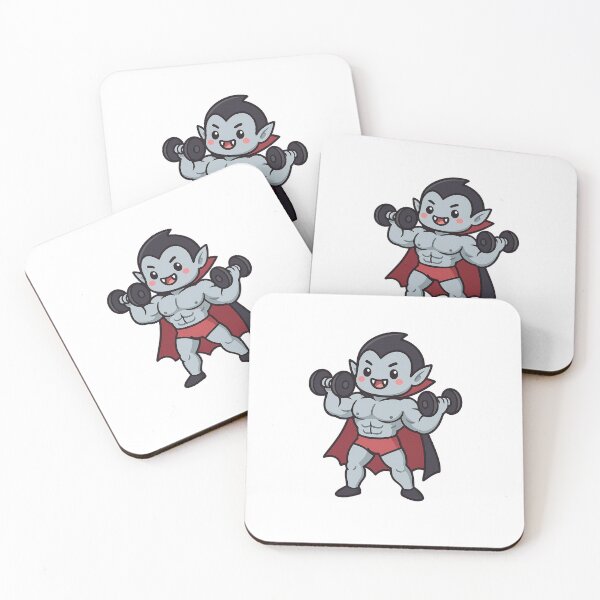 Item preview, Kawaii Vampire Bodybuilder with Dumbbells designed and sold by ChillDraws.