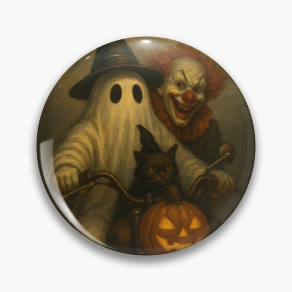 Item preview, Halloween Night Ride – Ghost, Cat & Clown designed and sold by SavageTeamArt.