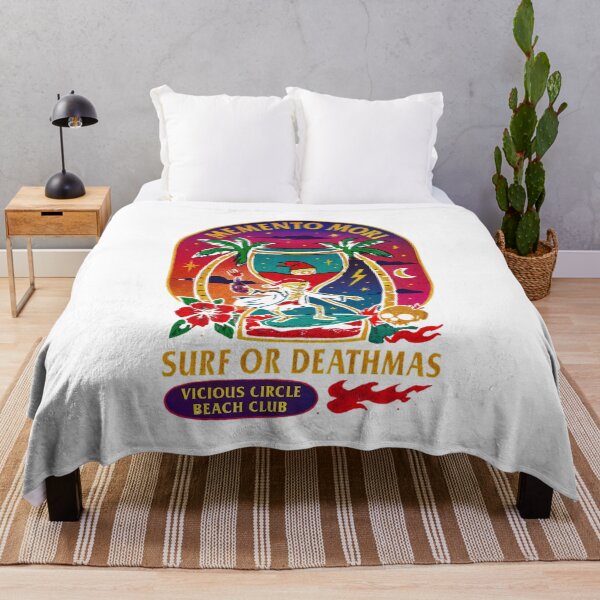 Item preview, Memento Mori Surf Skeleton surfer says: ride or die Christmas Classic T-Shirt designed and sold by inkfluenceart.