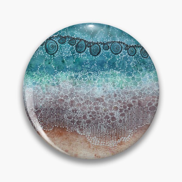Item preview, Aqua Teal Coastal Beach and Waves Abstract Watercolour designed and sold by Tezoodle Art.