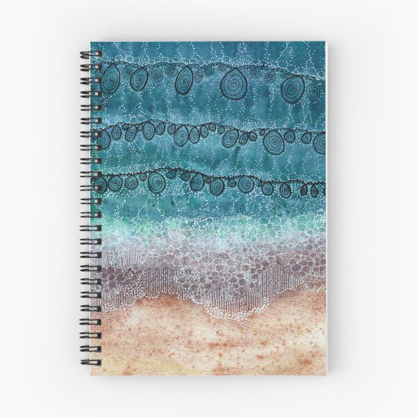 Item preview, Aqua Teal Coastal Beach and Waves Abstract Watercolour designed and sold by Tezoodle Art.