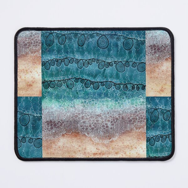 Item preview, Aqua Teal Coastal Beach and Waves Abstract Watercolour designed and sold by Tezoodle Art.