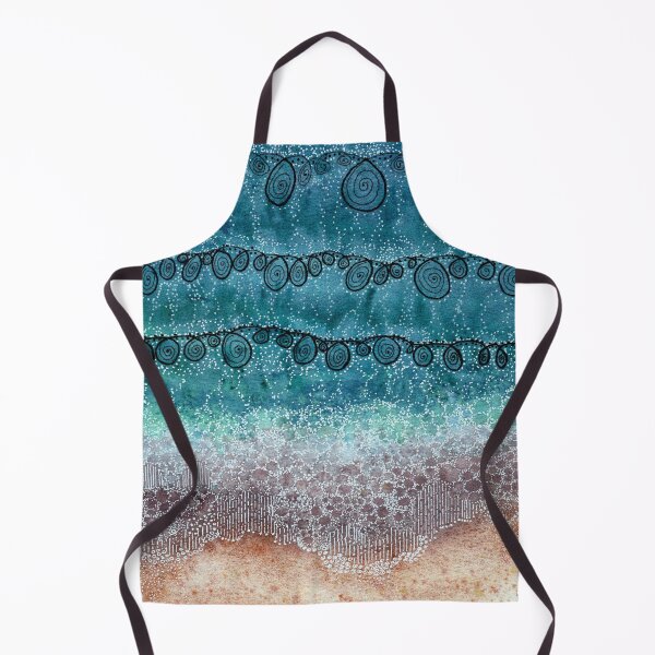 Item preview, Aqua Teal Coastal Beach and Waves Abstract Watercolour designed and sold by Tezoodle Art.