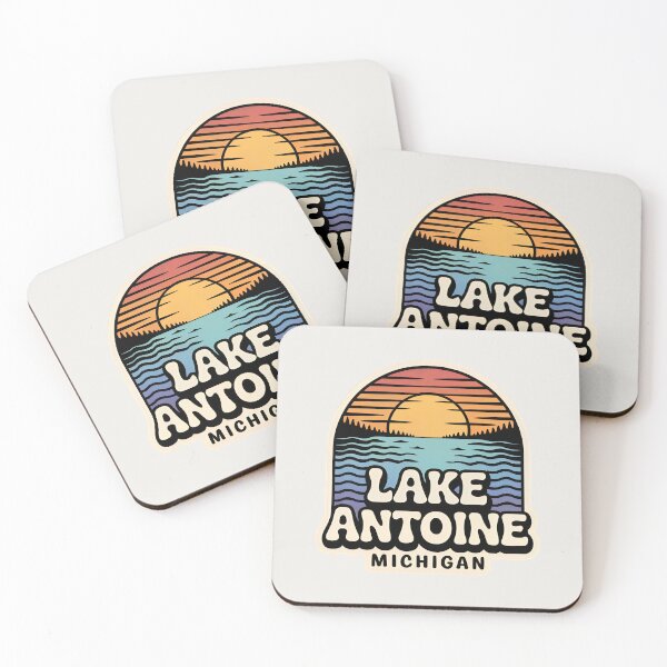 Item preview, Lake Antoine, Michigan Retro Sunset designed and sold by TheOldMittenIllustrated.