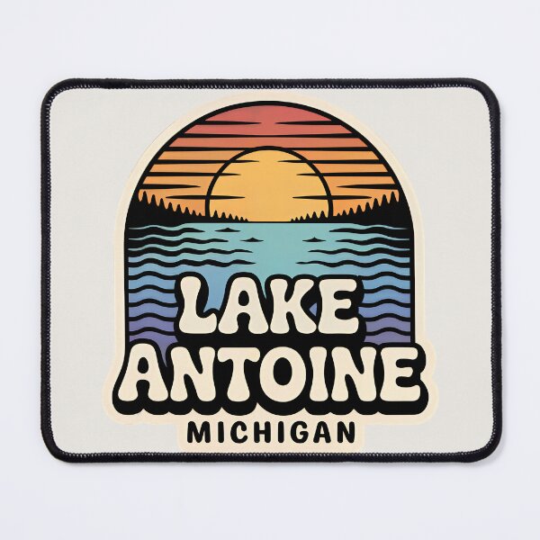 Item preview, Lake Antoine, Michigan Retro Sunset designed and sold by TheOldMittenIllustrated.