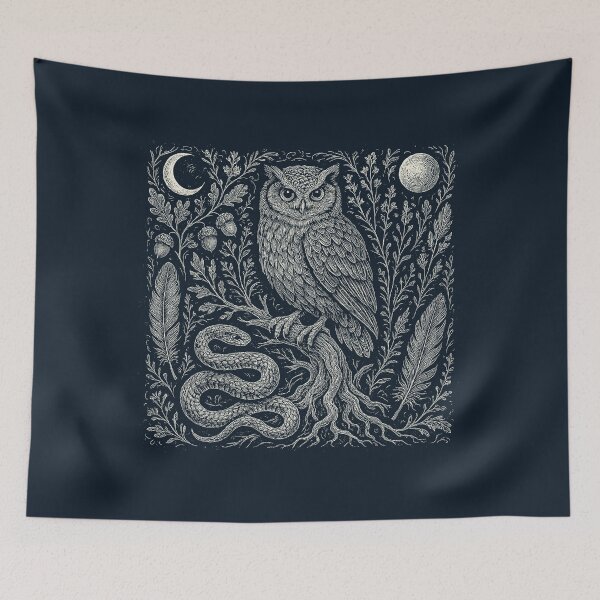 Item preview, Mystic Owl Snake Night Forest Feathers designed and sold by EdvvinStudios.
