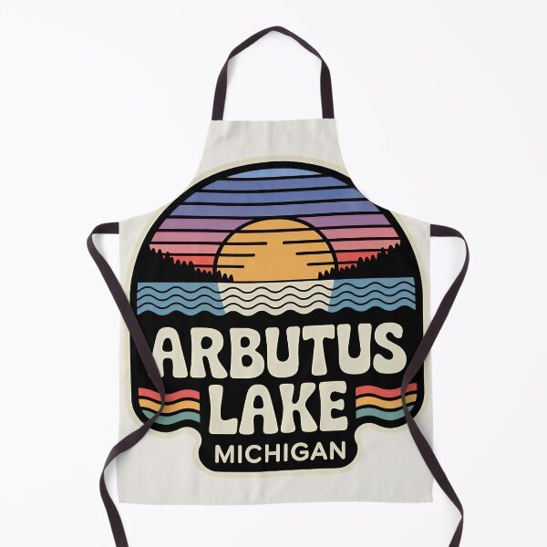 Item preview, Arbutus Lake, Michigan Retro Sunset designed and sold by TheOldMittenIllustrated.