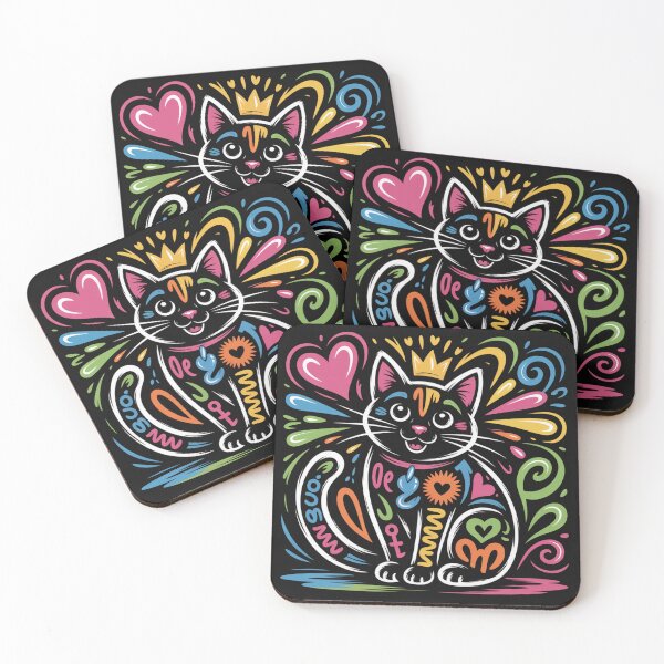 Item preview, Neon Graffiti Cat – Vibrant Abstract Doodle Art . designed and sold by AndrewYoko.
