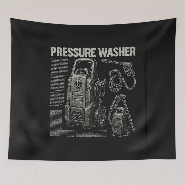 Item preview, Black and White Pressure Washer Design  designed and sold by NichePicks.