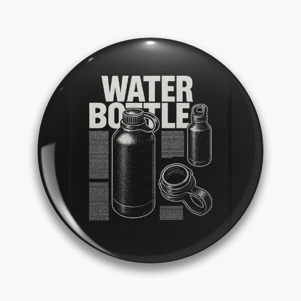 Item preview, Black and White Water Bottle Design  designed and sold by NichePicks.