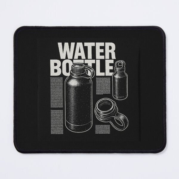 Item preview, Black and White Water Bottle Design  designed and sold by NichePicks.