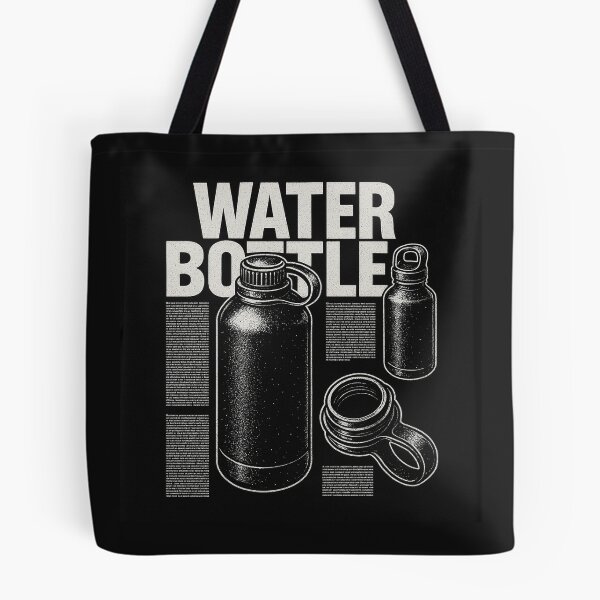 Item preview, Black and White Water Bottle Design  designed and sold by NichePicks.