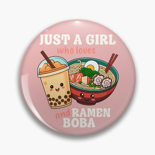 Item preview, Just a Girl Who Loves Ramen and Boba – Cute Kawaii Food Design designed and sold by CapyToon.