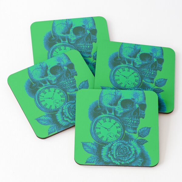 Item preview, Skull, timepiece & rose. Green designed and sold by TheTattooGuy.