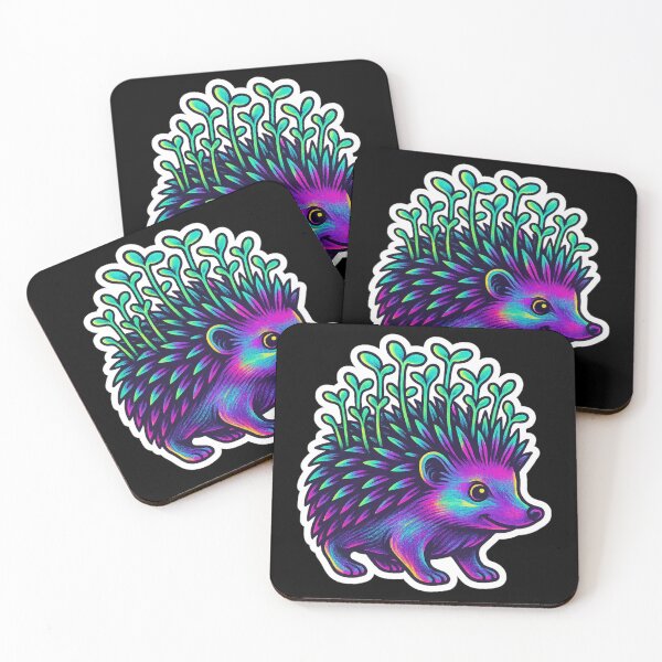 Item preview, Neon Microgreen Hedgehog – Psychedelic Animal Art | Microgreen Animals designed and sold by JacobKAurumhead.