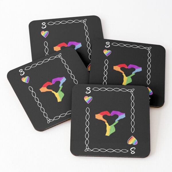 Item preview, 3 of Hearts, Rainbow flag colors designed and sold by EBParsley.