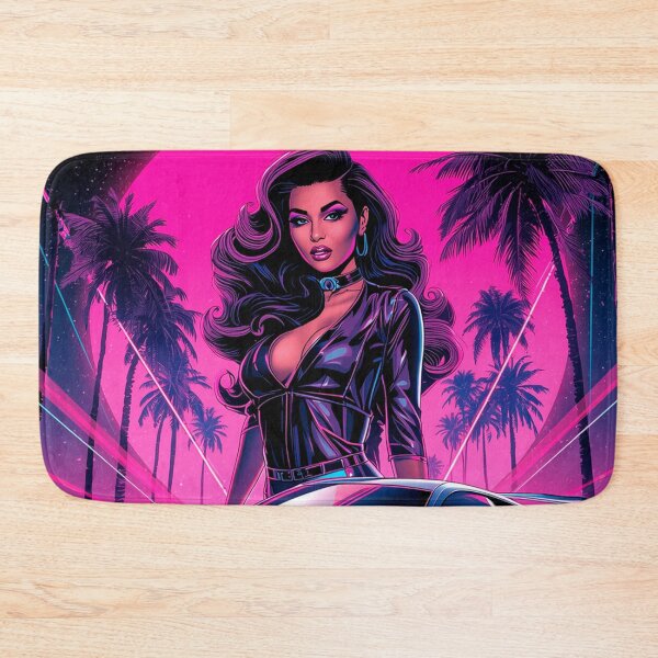 Item preview, Synthwave Retro 80s Neon Poster – Glamorous Woman & Car designed and sold by CapyToon.