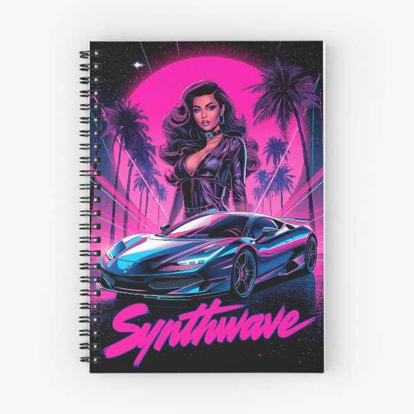 Item preview, Synthwave Retro 80s Neon Poster – Glamorous Woman & Car designed and sold by CapyToon.