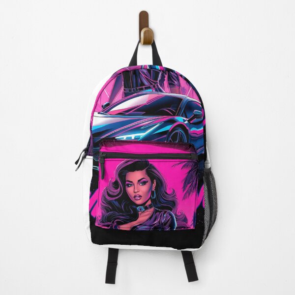 Item preview, Synthwave Retro 80s Neon Poster – Glamorous Woman & Car designed and sold by CapyToon.