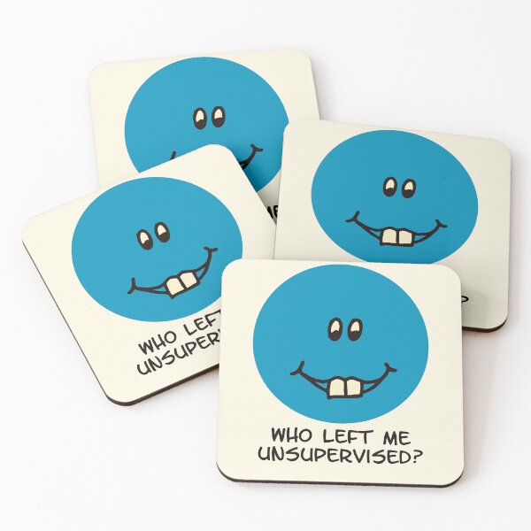 Item preview, Who Left Me Unsupervised Funny Blue Face Design designed and sold by Victor Shadehorn.