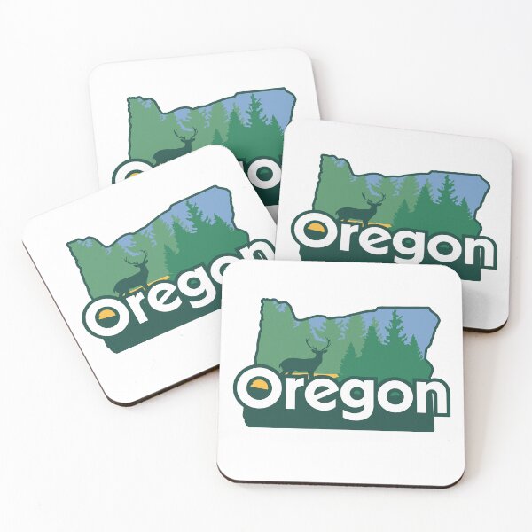 Item preview, Oregon State Map Design | Forest Landscape and Wildlife Silhouette designed and sold by Solv4USA.