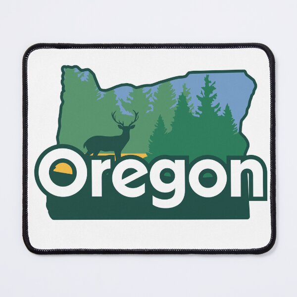 Item preview, Oregon State Map Design | Forest Landscape and Wildlife Silhouette designed and sold by Solv4USA.