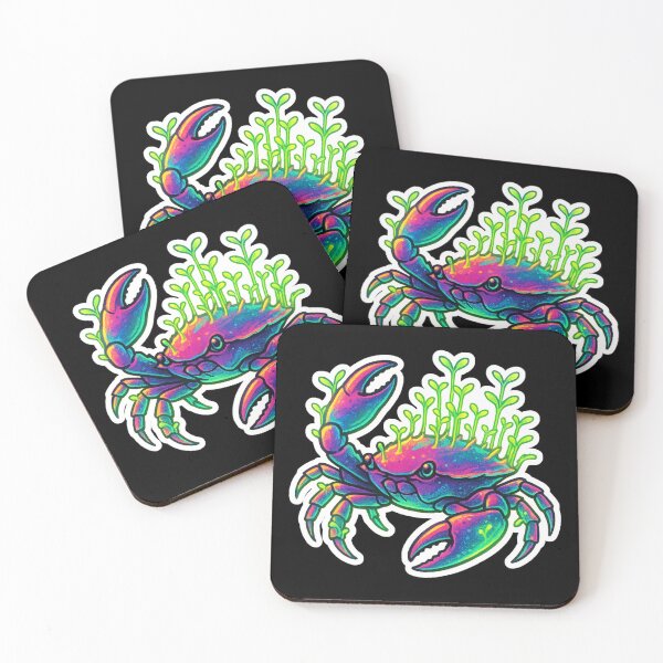 Item preview, Neon Microgreen Crab – Psychedelic Animal Art | Microgreen Animals designed and sold by JacobKAurumhead.