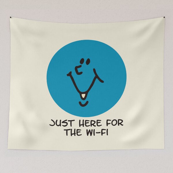 Item preview, Just Here for the Wi-Fi Funny Blue Face Art designed and sold by Victor Shadehorn.