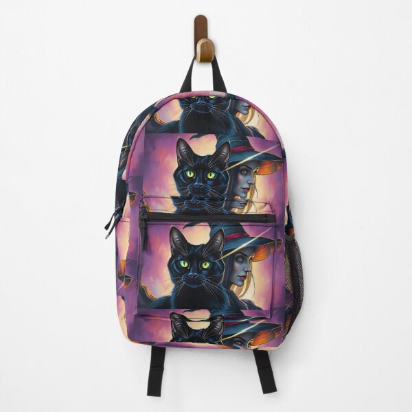 Item preview, The Witch and Her Black Cat Companion designed and sold by ArtComixHaven.