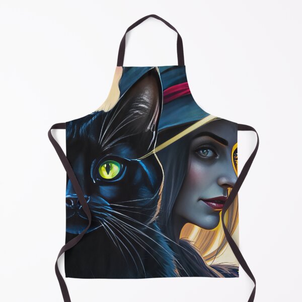 Item preview, The Witch and Her Black Cat Companion designed and sold by ArtComixHaven.