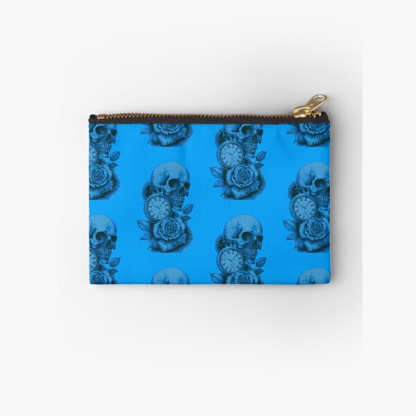 Item preview, Skull Timepiece & Rose in Blue designed and sold by TheTattooGuy.