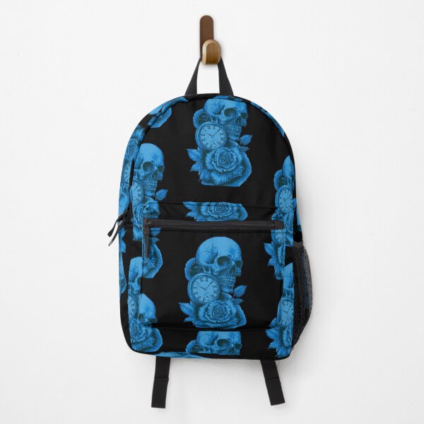 Item preview, Skull Timepiece & Rose in Blue designed and sold by TheTattooGuy.