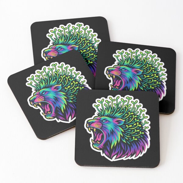 Item preview, Neon Microgreen Lion – Psychedelic Animal Art | Microgreen Animals designed and sold by JacobKAurumhead.