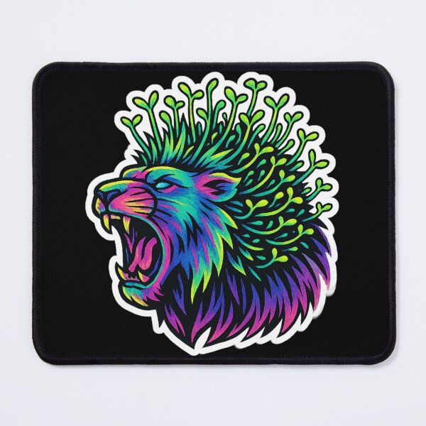 Item preview, Neon Microgreen Lion – Psychedelic Animal Art | Microgreen Animals designed and sold by JacobKAurumhead.