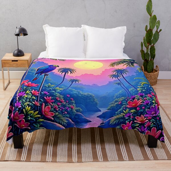 Item preview, Jungle Moon Blue Parrot Paradise designed and sold by Health And Fitness Posts e-Store.