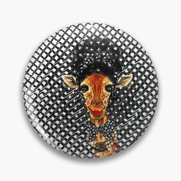 Item preview, Chic Giraffe in Black Lace and Pearl Necklace | African Queen designed and sold by Hen-C-Art.