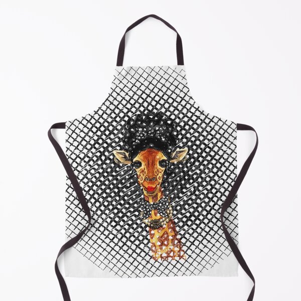 Item preview, Chic Giraffe in Black Lace and Pearl Necklace | African Queen designed and sold by Hen-C-Art.