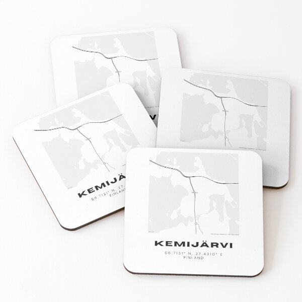 Item preview, Kemijärvi Finland Map Print | Minimalist Black and White Design designed and sold by RM-Journey.