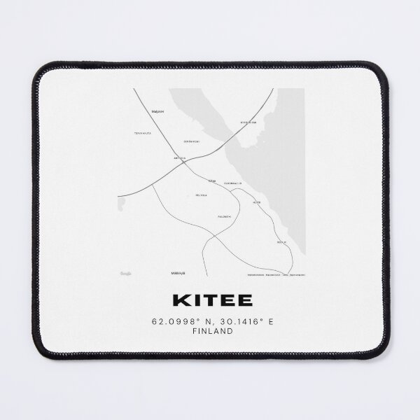 Item preview, Minimalist Kitee Finland Map Print | Modern Black & White Design designed and sold by RM-Journey.