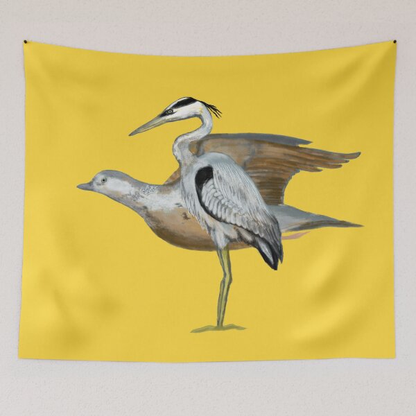 Item preview, A heron and an oriental turtle dove designed and sold by greenPQBstudio.