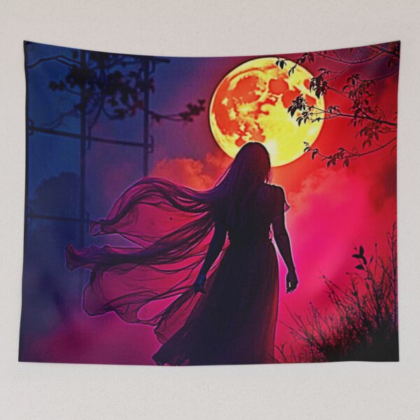 Item preview, Red Moon Shadow Woman Mystery Design designed and sold by Health And Fitness Posts e-Store.