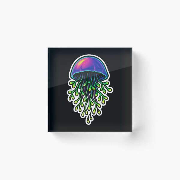 Item preview, Neon Microgreen Jellyfish – Psychedelic Animal Art | Microgreen Animals designed and sold by JacobKAurumhead.