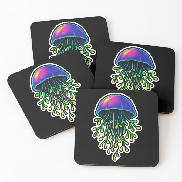 Item preview, Neon Microgreen Jellyfish – Psychedelic Animal Art | Microgreen Animals designed and sold by JacobKAurumhead.