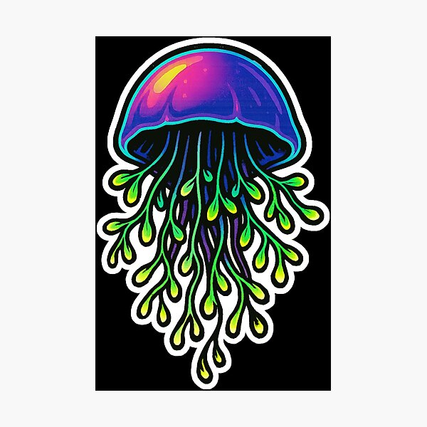 Item preview, Neon Microgreen Jellyfish – Psychedelic Animal Art | Microgreen Animals designed and sold by JacobKAurumhead.