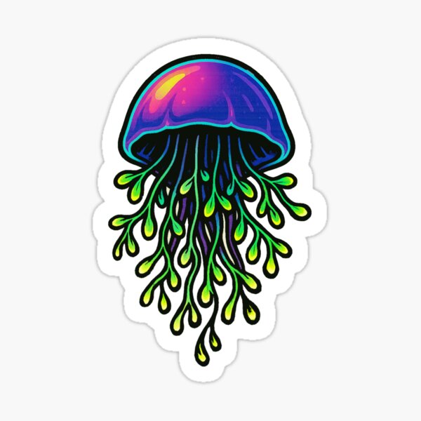 Item preview, Neon Microgreen Jellyfish – Psychedelic Animal Art | Microgreen Animals designed and sold by JacobKAurumhead.