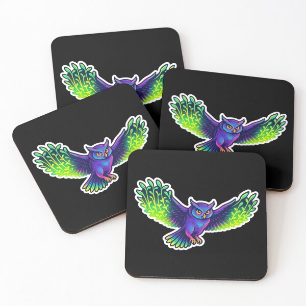 Item preview, Neon Microgreen Owl – Psychedelic Animal Art | Microgreen Animals designed and sold by JacobKAurumhead.