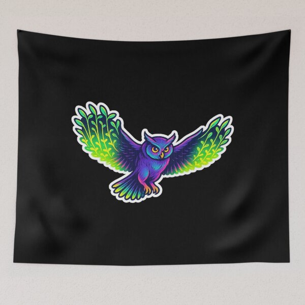 Item preview, Neon Microgreen Owl – Psychedelic Animal Art | Microgreen Animals designed and sold by JacobKAurumhead.
