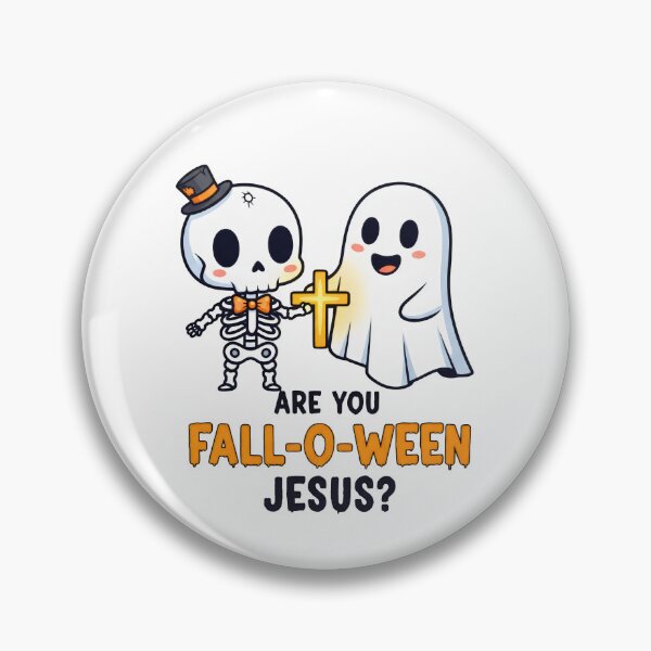 Item preview, Fall-O-Ween Jesus Cute Skeleton Ghost Halloween Pun designed and sold by VividDripCo.