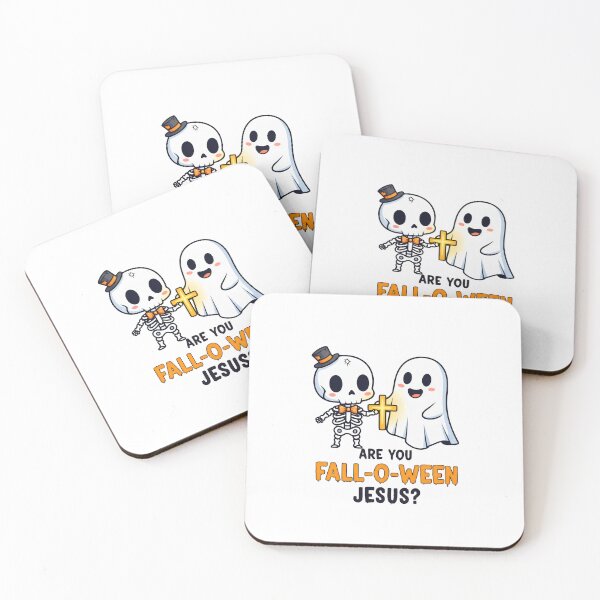 Item preview, Fall-O-Ween Jesus Cute Skeleton Ghost Halloween Pun designed and sold by VividDripCo.