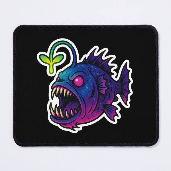 Item preview, Neon Microgreen Anglerfish – Psychedelic Animal Art | Microgreen Animals designed and sold by JacobKAurumhead.